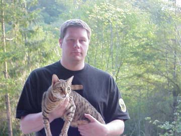 Me holding my Bengal Leopard Cat, Walter.